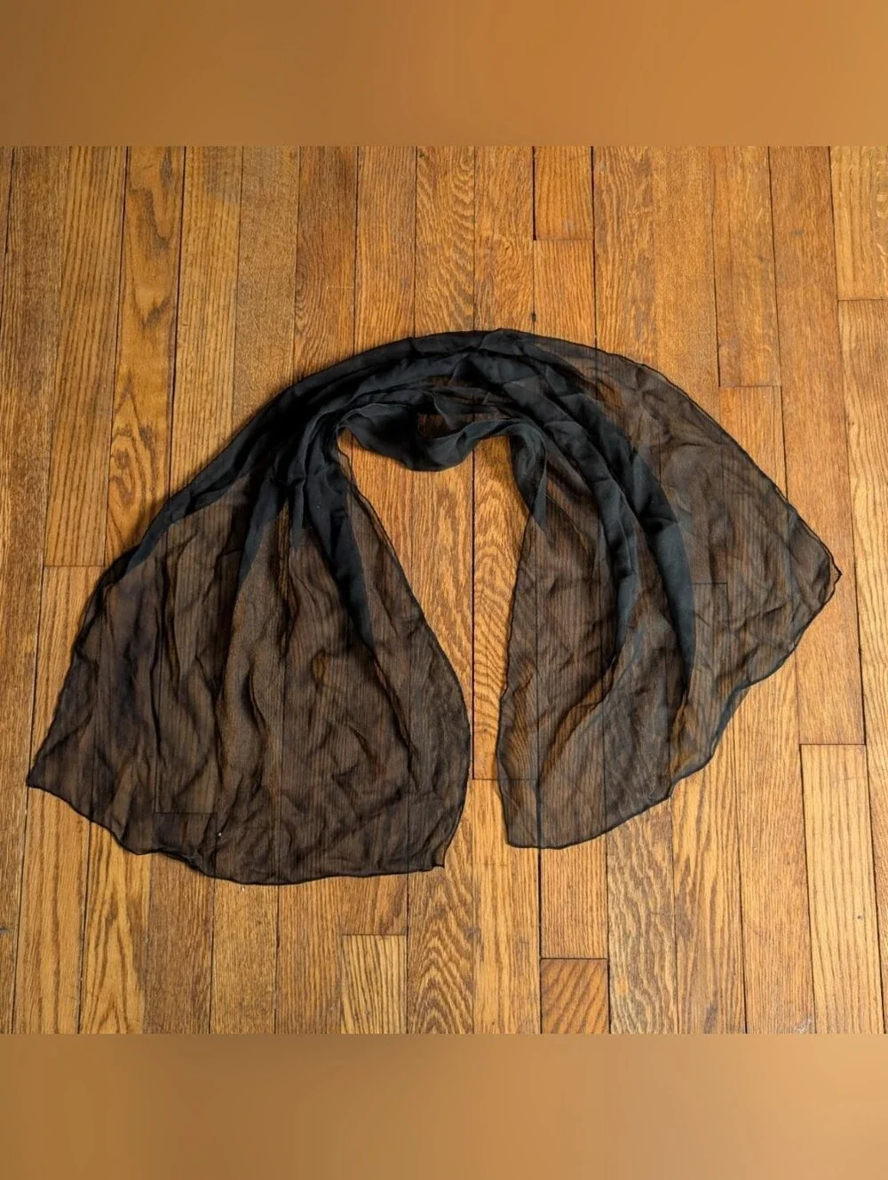Vintage Black Silk Scarf